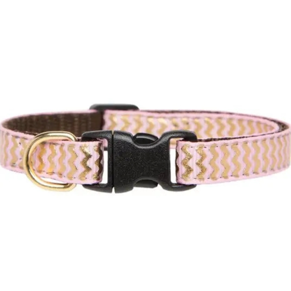 Pink and Gold Zigzag Cat Collar NWT